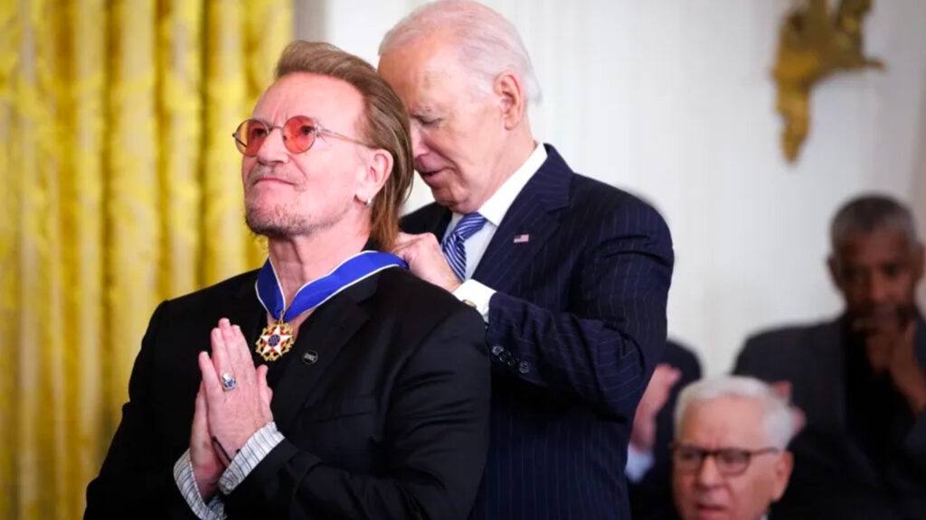 Bono Shares Gratitude After Receiving the Presidential Medal of Freedom