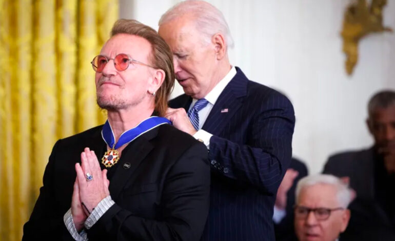 Bono Shares Gratitude After Receiving the Presidential Medal of Freedom